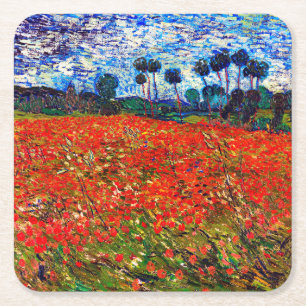 Dessous De Verre Carré Red Flower Field, Van Gogh