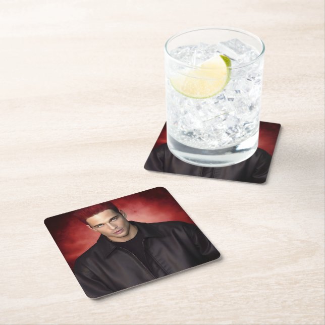 Dessous De Verre Carré Red Gravity paper coaster (En situation)