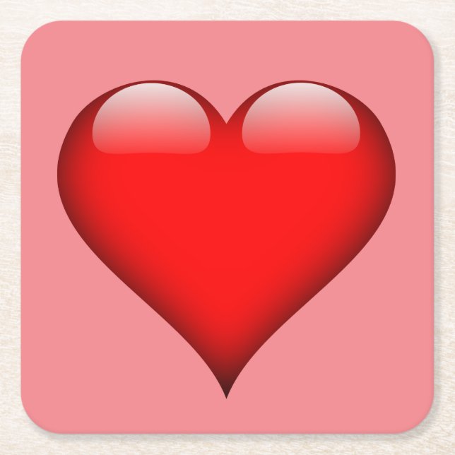 Dessous De Verre Carré Red Heart Love (Devant)