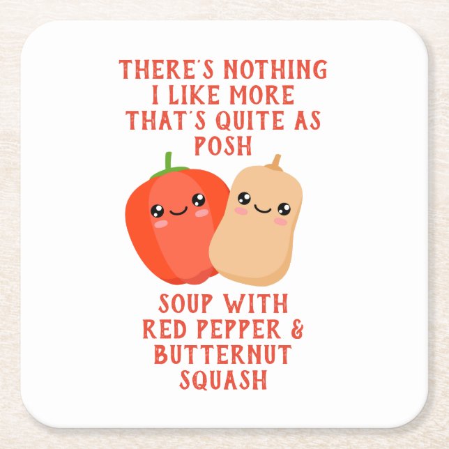 Dessous De Verre Carré red pepper and butternut squassoup (Devant)