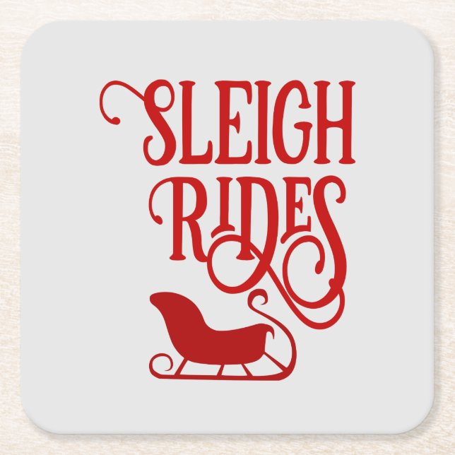 Dessous De Verre Carré Red Sleigh Rides (Devant)