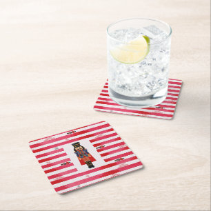 Dessous De Verre Carré Red Stripes Nutcracker Dessous de verre en papier 