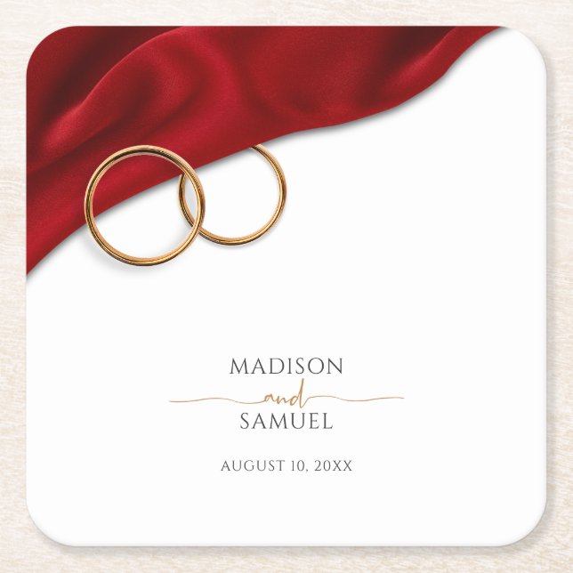 Dessous De Verre Carré Red Velvet Wedding Coaster (Devant)