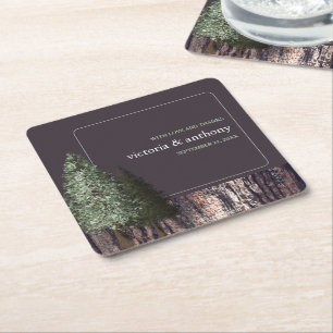 Dessous De Verre Carré Redwoods & Bark, Mariage rustique