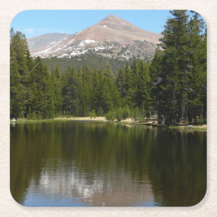 Dessous De Verre Carré Réflexion du lac Yosemite