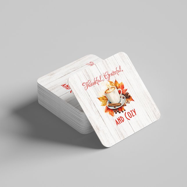 Dessous De Verre Carré Remerciements, gratitude et douillets - Thanksgivi (Créateur téléchargé)