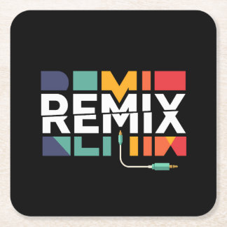Dessous De Verre Carré Remix Audio | Graphisme Géométrique Rétro Musique