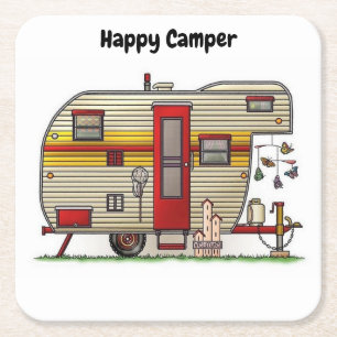 Dessous De Verre Carré Remorque de Camper