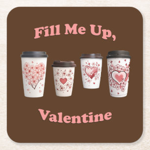 Dessous De Verre Carré Remplissez-Moi, Valentine !