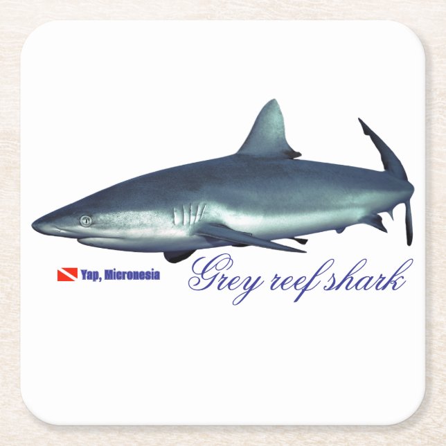 Dessous De Verre Carré requin gris cool (Devant)