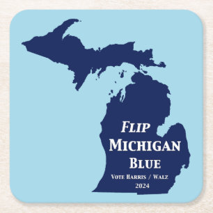 Dessous De Verre Carré Retourner Michigan Blue en 2024