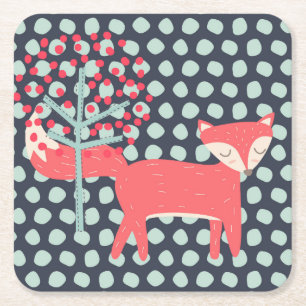 Dessous De Verre Carré Retro Fox