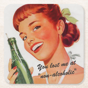 Dessous De Verre Carré Retro Girl Soda Advert Custom Slogan