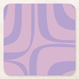 Dessous De Verre Carré Retro Groove Abstrait Lavande violette Lilac