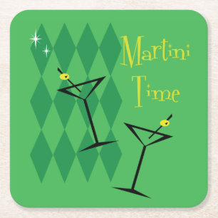 Dessous De Verre Carré Retro Martini