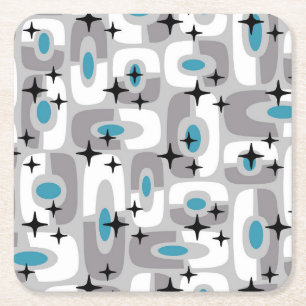 Dessous De Verre Carré Retro Mid-Century moderne Cosmique Abstrait Motif