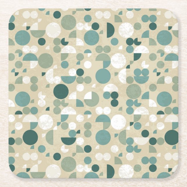 Dessous De Verre Carré Rétro motif abstrait (Devant)