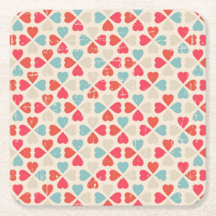 Dessous De Verre Carré Rétro motif de Saint-Valentin
