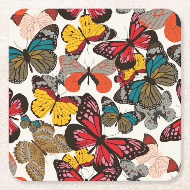 Dessous De Verre Carré Rétro motif floral 2 (Devant)