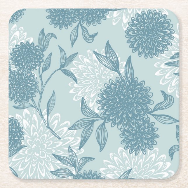 Dessous De Verre Carré Rétro motif floral 2 2 (Devant)