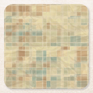 Dessous De Verre Carré Rétro motif géométrique 2