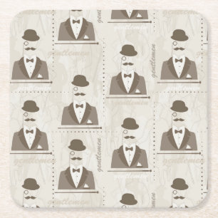 Dessous De Verre Carré Rétro motif pour l'homme