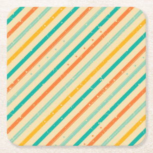 Dessous De Verre Carré Rétro motif rayé grunge