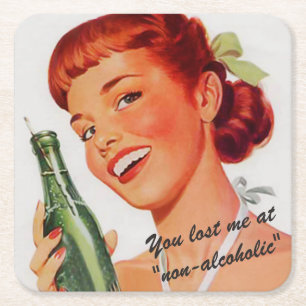 Dessous De Verre Carré Retro Soda Ad Joke