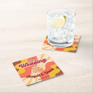 Dessous De Verre Carré Retro Vibes Vintage Wedding