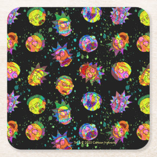 Dessous De Verre Carré RICK ET MORTY™   Motif psychédélique