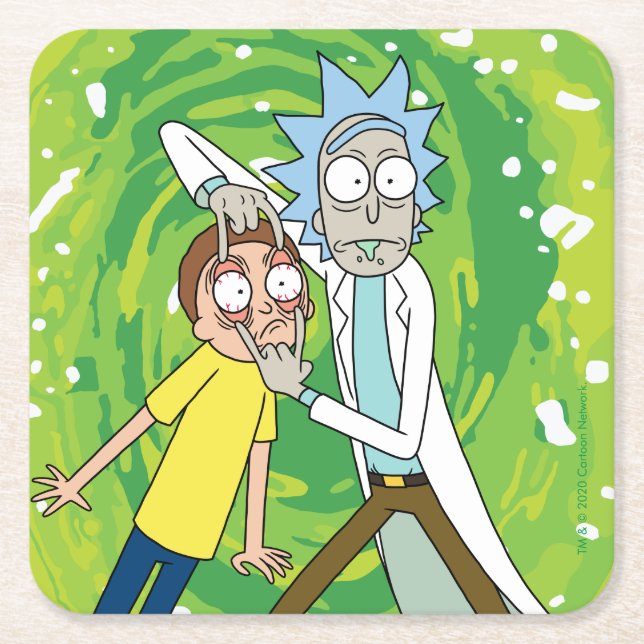 Dessous De Verre Carré RICK ET MORTY™| Regarde Ça (Devant)