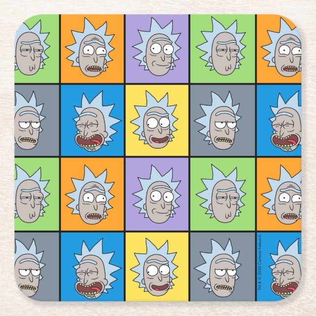 Dessous De Verre Carré RICK ET MORTY™| Rick's Moods (Devant)