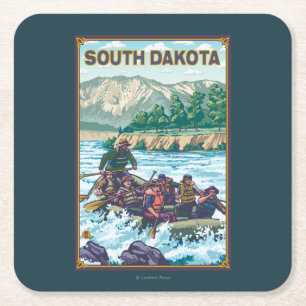 Dessous De Verre Carré Rivière RaftingSouth Dakota