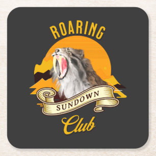 Dessous De Verre Carré Roaring Sundown Club Sabertooth Tiger