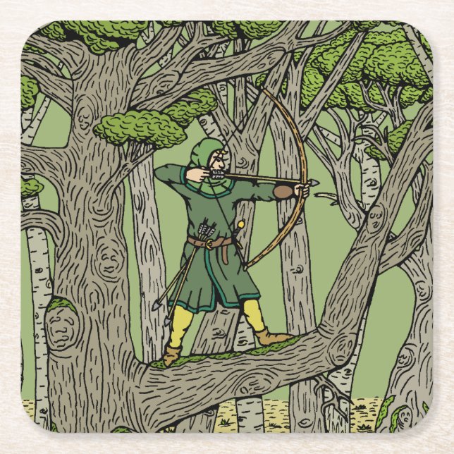 Dessous De Verre Carré Robin Hood (Devant)
