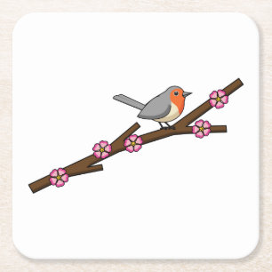 Dessous De Verre Carré Robin sur Sakura