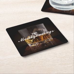 Dessous De Verre Carré Roches Whiskey Rustiques Personnalisées