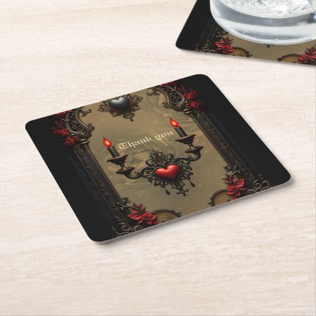 Dessous De Verre Carré Romance gothique : Passion cachée (Incliné)