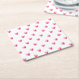Dessous De Verre Carré Romantic Coeur Rouge Saint Valentin