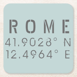 Dessous De Verre Carré Rome Latitude et Longitude