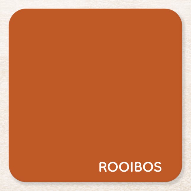 Dessous De Verre Carré Rooibos rouge brun nom (Devant)