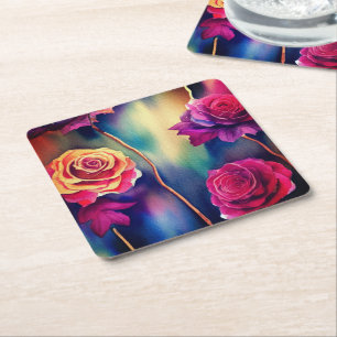 Dessous De Verre Carré Rose