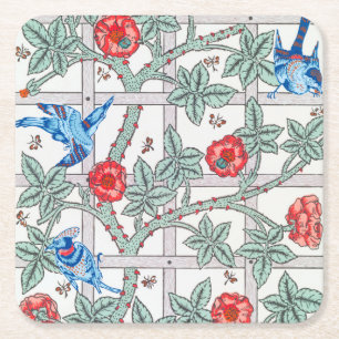 Dessous De Verre Carré Rose d'Escalades & Petit Oiseau, William Morris