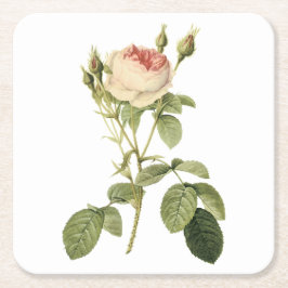Dessous De Verre Carré rose double mousse par Redouté