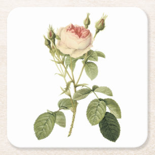 Dessous De Verre Carré rose double mousse par Redouté