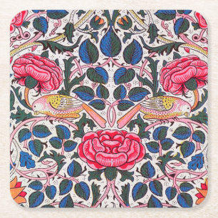 Dessous De Verre Carré Rose et Bird, William Morris
