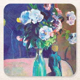 Dessous De Verre Carré Rose et Statuette, Gauguin