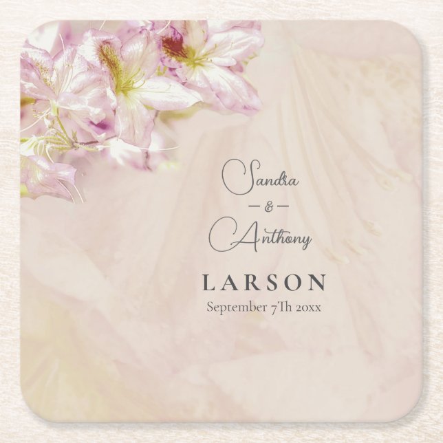 Dessous De Verre Carré Rose Gold Azalea Mariage (Devant)