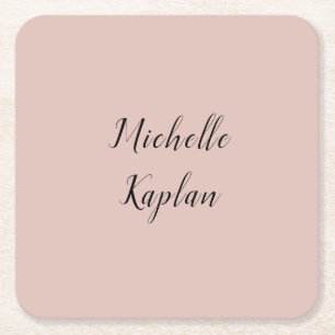 Dessous De Verre Carré Rose Gold Modern Professional Nom exclusif