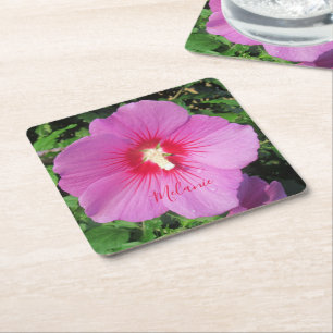 Dessous De Verre Carré Rose jolie de Sharon Waterdrops Petals